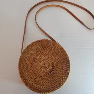 Collection 18 Handbag Ata Grass Handwoven Round Rattan Wicker Crossbody Bag